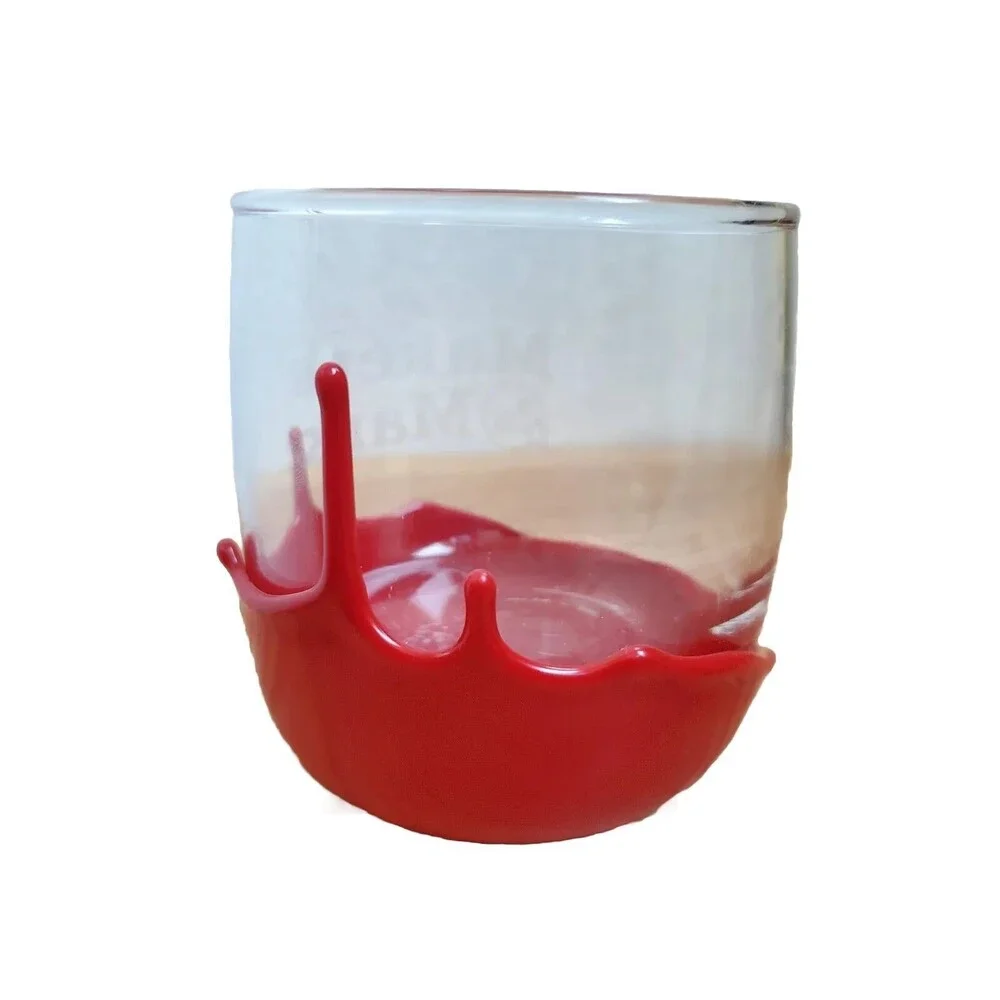 Makers Mark Mug Cup Glass Melted Red Drip Wax Whisky Bourbon 12 Oz Brewery EUC